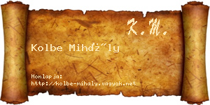 Kolbe Mihály névjegykártya